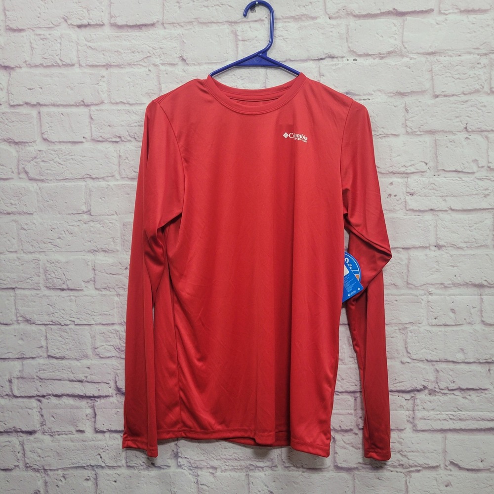 New Columbia Terminal Tackle PFG Shirt XL Youth Red Fish Flag Performance‎ Tech
